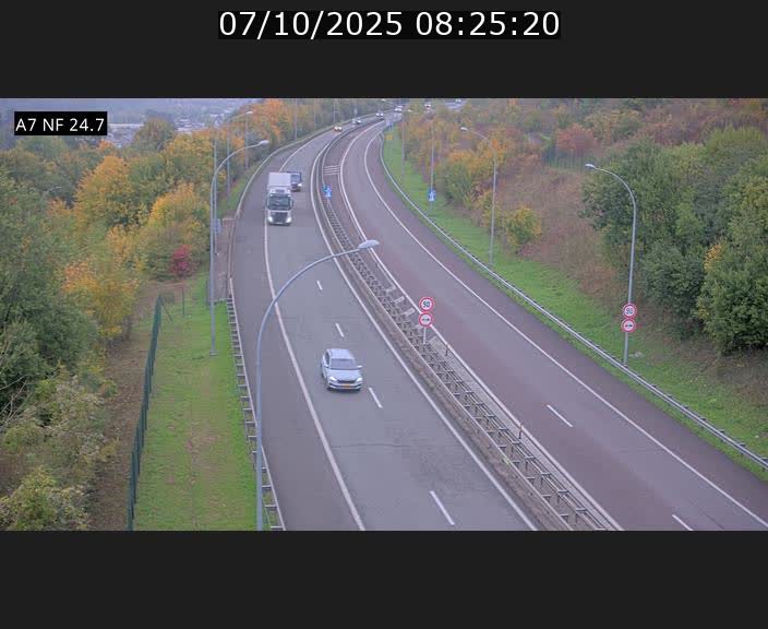 Caméra trafic Luxembourg - A7, Schieren direction Mersch