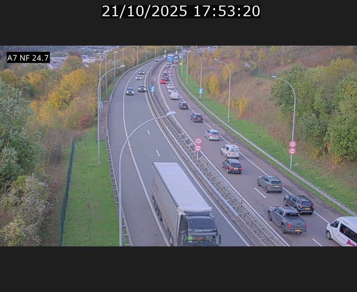 Caméra trafic Luxembourg - A7, Schieren direction Mersch