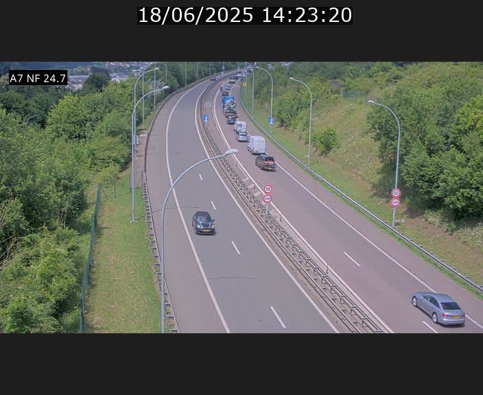 Caméra trafic Luxembourg - A7, Schieren direction Mersch