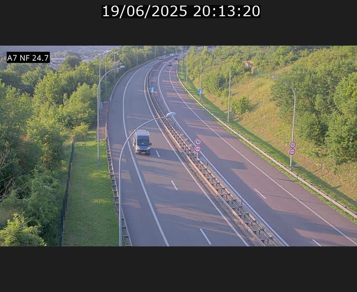 Caméra trafic Luxembourg - A7, Schieren direction Mersch