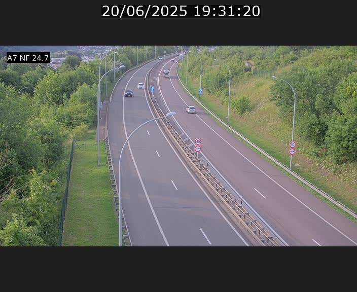 Caméra trafic Luxembourg - A7, Schieren direction Mersch