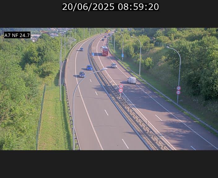 Caméra trafic Luxembourg - A7, Schieren direction Mersch