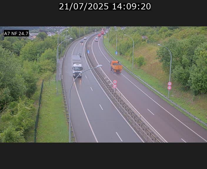 Caméra trafic Luxembourg - A7, Schieren direction Mersch