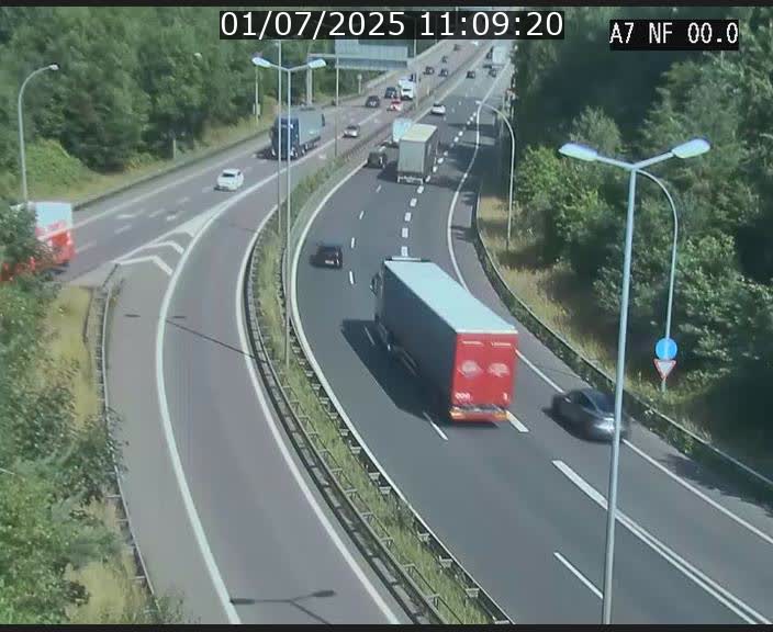 Caméra autoroute Luxembourg A7 - Echangeur A1/A7 Grünewald direction Tunnel Stafelter