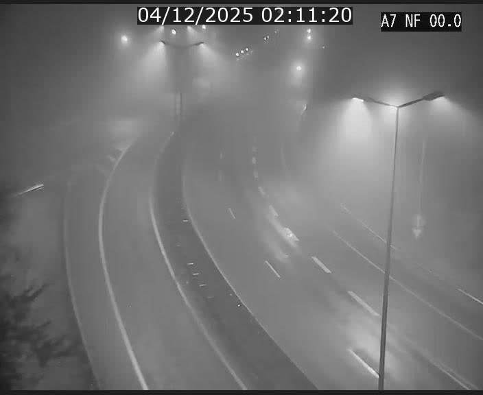 Caméra autoroute Luxembourg A7 - Echangeur A1/A7 Grünewald direction Tunnel Stafelter