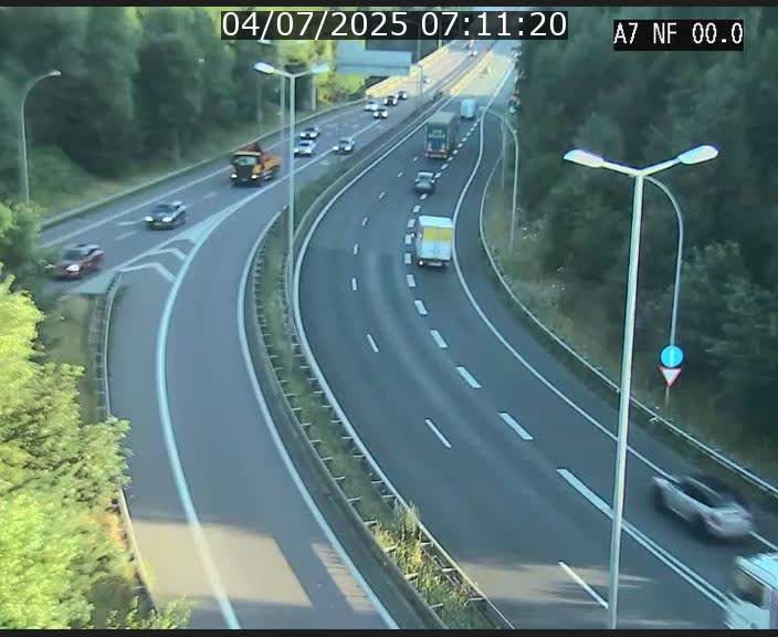 Caméra autoroute Luxembourg A7 - Echangeur A1/A7 Grünewald direction Tunnel Stafelter