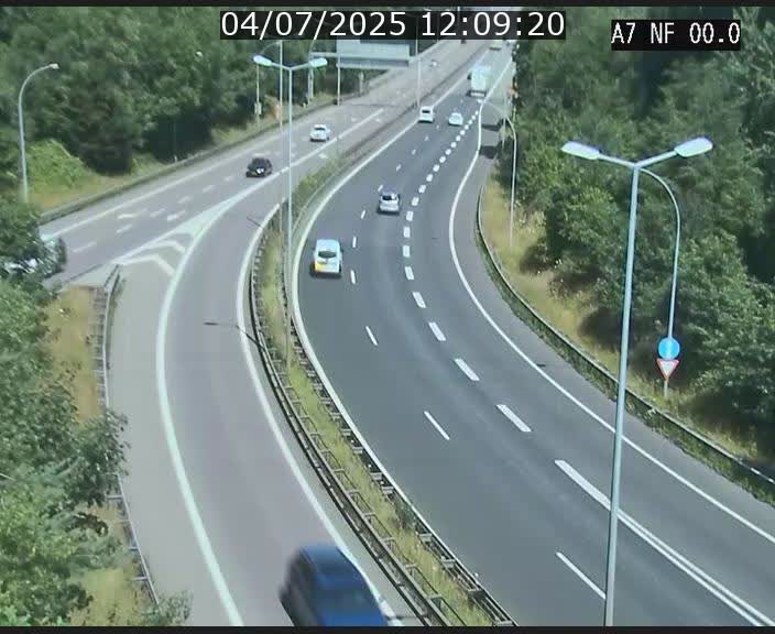 Caméra autoroute Luxembourg A7 - Echangeur A1/A7 Grünewald direction Tunnel Stafelter