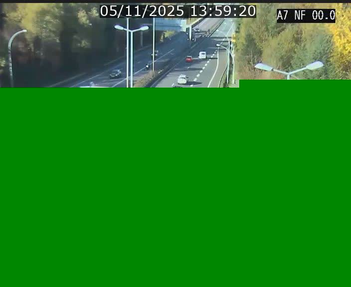 Caméra autoroute Luxembourg A7 - Echangeur A1/A7 Grünewald direction Tunnel Stafelter