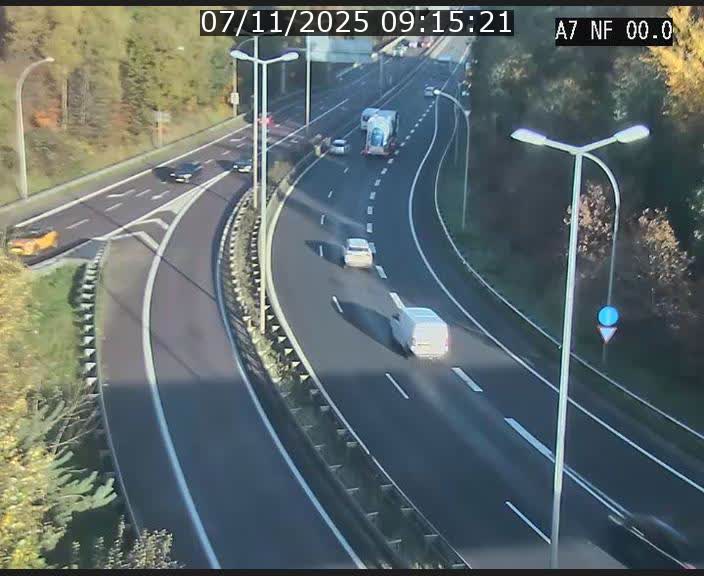 Caméra autoroute Luxembourg A7 - Echangeur A1/A7 Grünewald direction Tunnel Stafelter