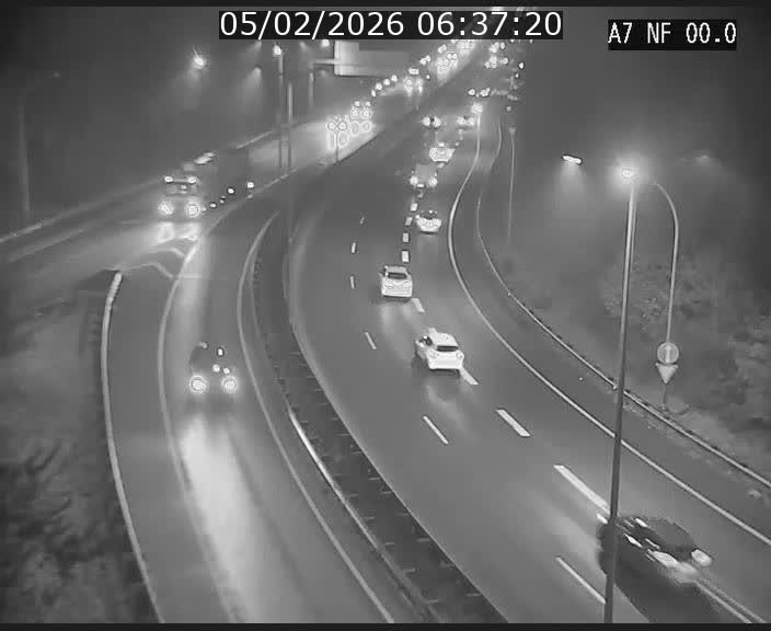<h2>Caméra autoroute Luxembourg A7 - Echangeur A1/A7 Grünewald direction Tunnel Stafelter</h2>