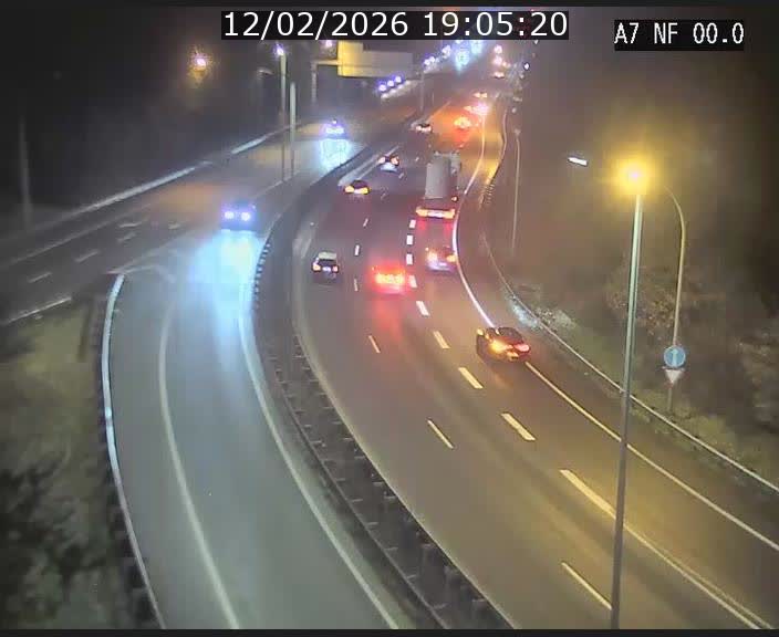 <h2>Caméra autoroute Luxembourg A7 - Echangeur A1/A7 Grünewald direction Tunnel Stafelter</h2>