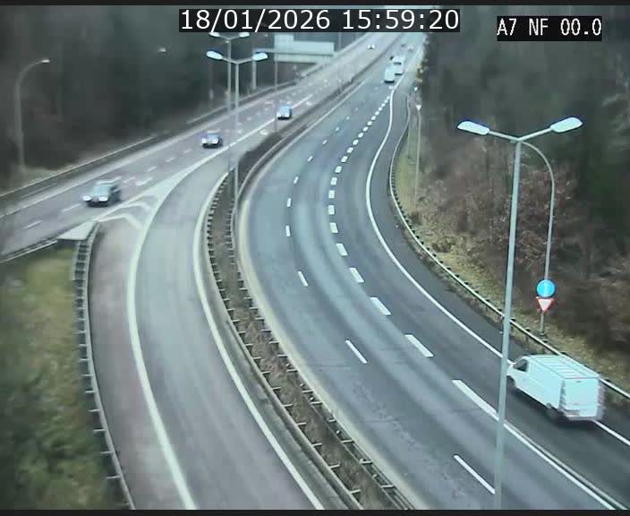 <h2>Caméra autoroute Luxembourg A7 - Echangeur A1/A7 Grünewald direction Tunnel Stafelter</h2>