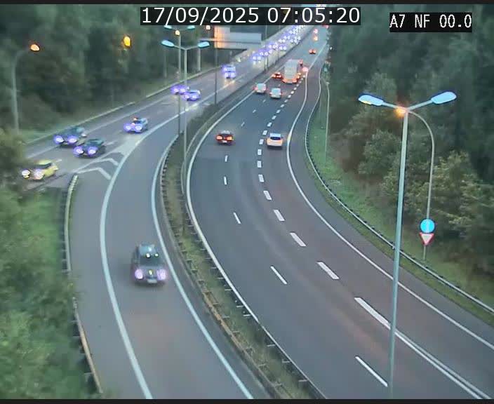 <h2>Caméra autoroute Luxembourg A7 - Echangeur A1/A7 Grünewald direction Tunnel Stafelter</h2>