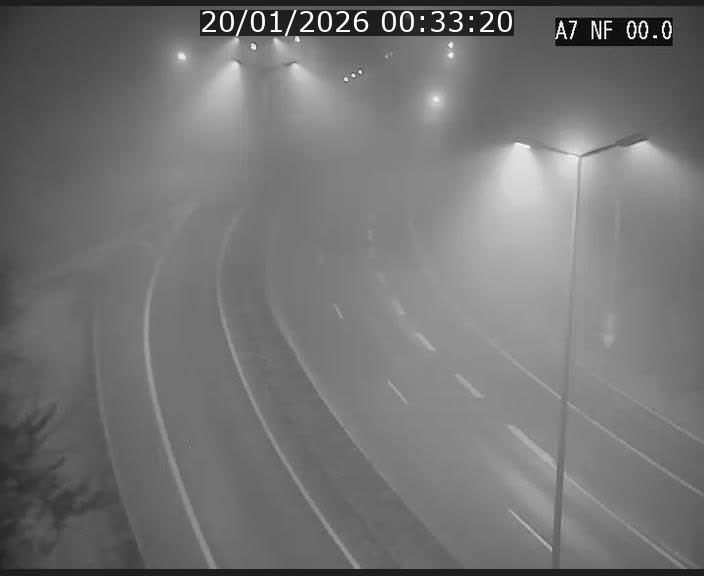 Caméra autoroute Luxembourg A7 - Echangeur A1/A7 Grünewald direction Tunnel Stafelter