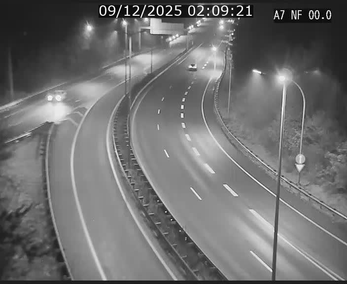 Caméra autoroute Luxembourg A7 - Echangeur A1/A7 Grünewald direction Tunnel Stafelter