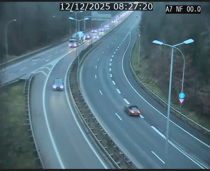 Caméra autoroute Luxembourg A7 - Echangeur A1/A7 Grünewald direction Tunnel Stafelter