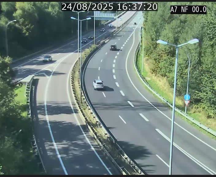 Caméra autoroute Luxembourg A7 - Echangeur A1/A7 Grünewald direction Tunnel Stafelter