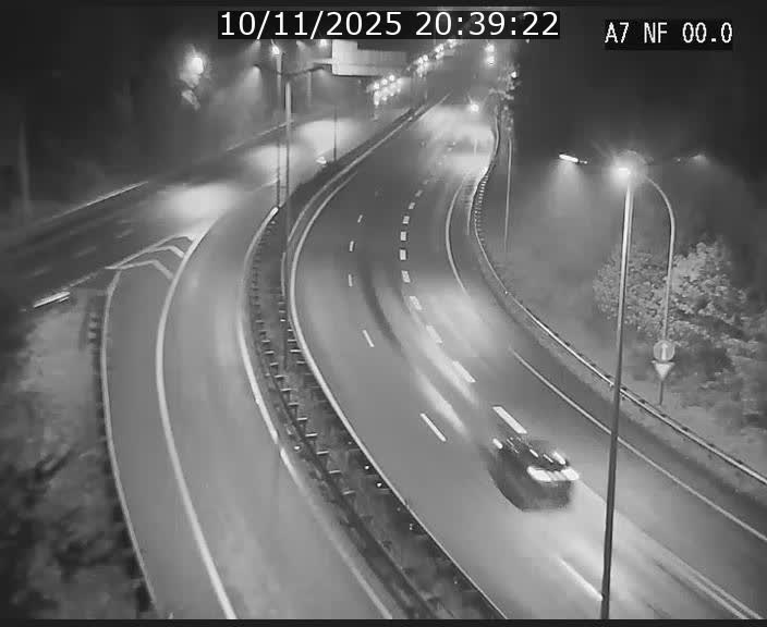 Caméra autoroute Luxembourg A7 - Echangeur A1/A7 Grünewald direction Tunnel Stafelter