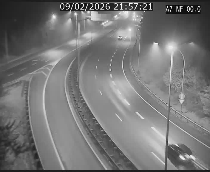 Caméra autoroute Luxembourg A7 - Echangeur A1/A7 Grünewald direction Tunnel Stafelter