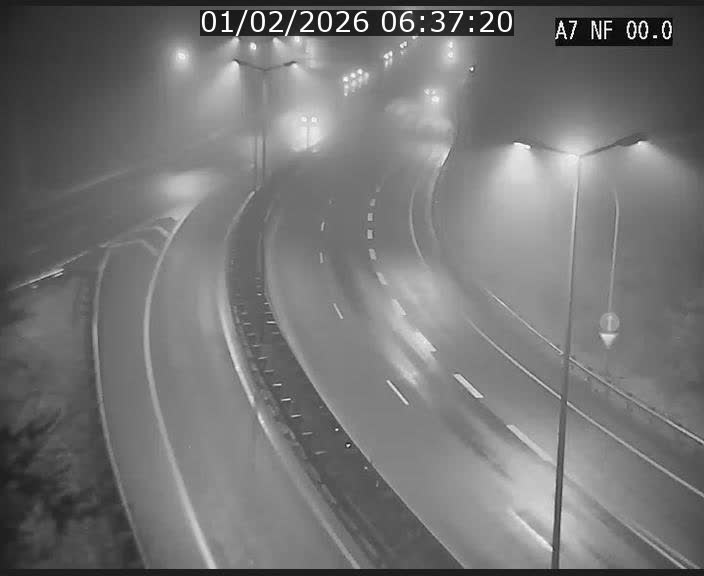 <h2>Caméra autoroute Luxembourg A7 - Echangeur A1/A7 Grünewald direction Tunnel Stafelter</h2>