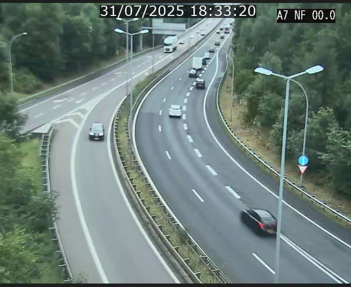 Caméra autoroute Luxembourg A7 - Echangeur A1/A7 Grünewald direction Tunnel Stafelter