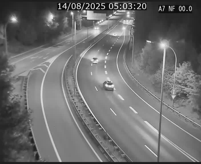 <h2>Caméra autoroute Luxembourg A7 - Echangeur A1/A7 Grünewald direction Tunnel Stafelter</h2>