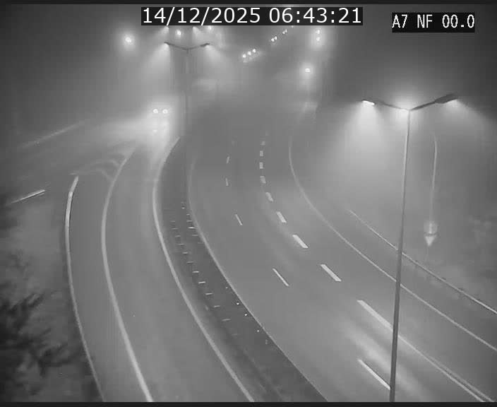 Caméra autoroute Luxembourg A7 - Echangeur A1/A7 Grünewald direction Tunnel Stafelter