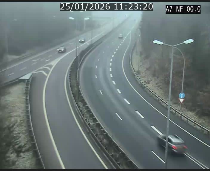 <h2>Caméra autoroute Luxembourg A7 - Echangeur A1/A7 Grünewald direction Tunnel Stafelter</h2>