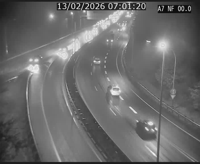 <h2>Caméra autoroute Luxembourg A7 - Echangeur A1/A7 Grünewald direction Tunnel Stafelter</h2>