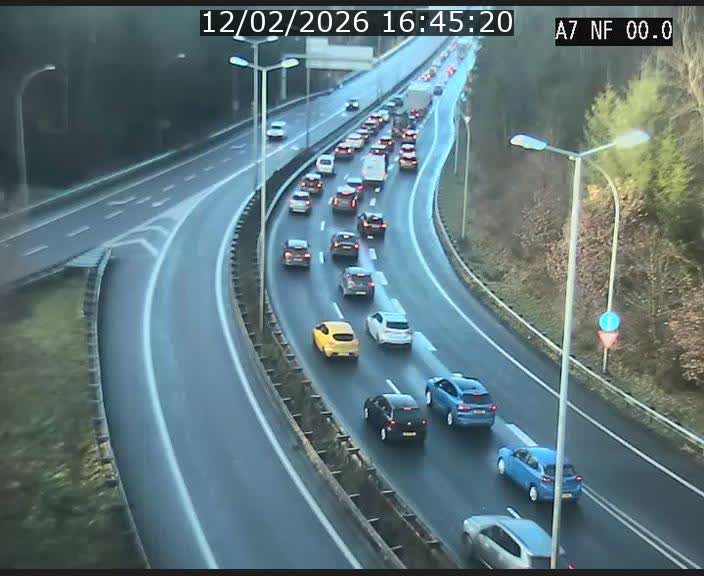 <h2>Caméra autoroute Luxembourg A7 - Echangeur A1/A7 Grünewald direction Tunnel Stafelter</h2>