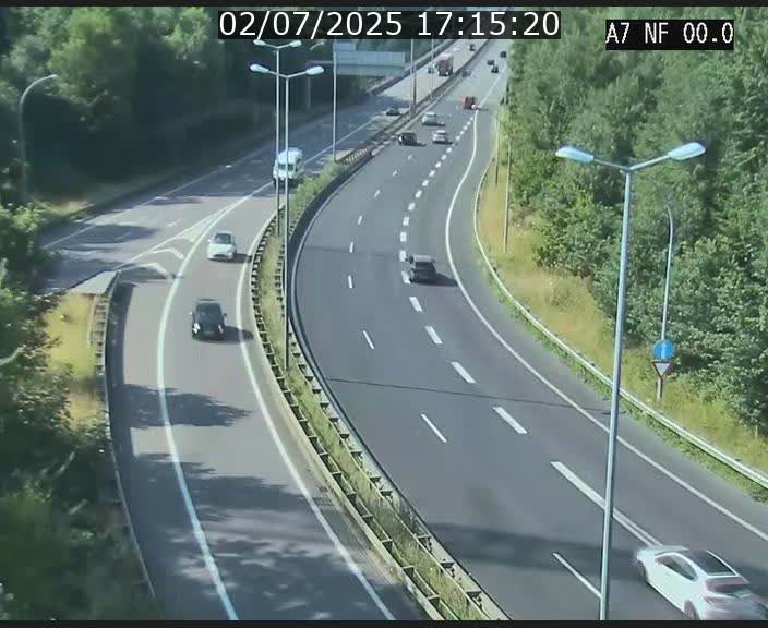 Caméra autoroute Luxembourg A7 - Echangeur A1/A7 Grünewald direction Tunnel Stafelter