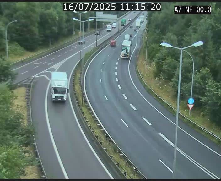 Caméra autoroute Luxembourg A7 - Echangeur A1/A7 Grünewald direction Tunnel Stafelter