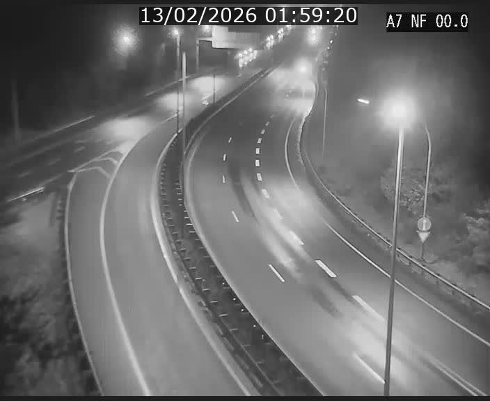 Caméra autoroute Luxembourg A7 - Echangeur A1/A7 Grünewald direction Tunnel Stafelter