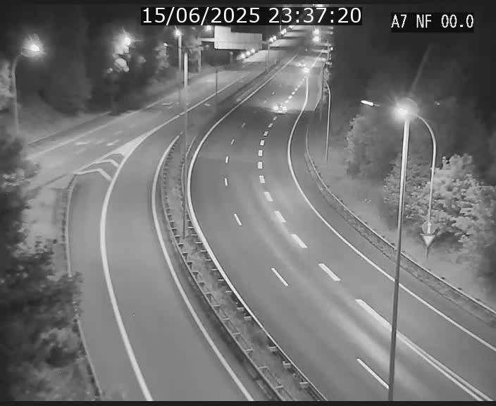 Caméra autoroute Luxembourg A7 - Echangeur A1/A7 Grünewald direction Tunnel Stafelter
