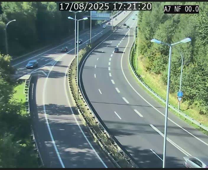 <h2>Caméra autoroute Luxembourg A7 - Echangeur A1/A7 Grünewald direction Tunnel Stafelter</h2>