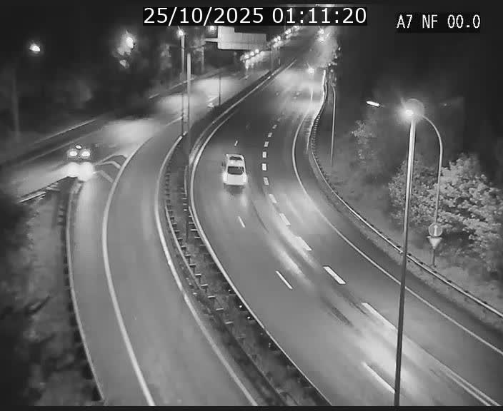 Caméra autoroute Luxembourg A7 - Echangeur A1/A7 Grünewald direction Tunnel Stafelter