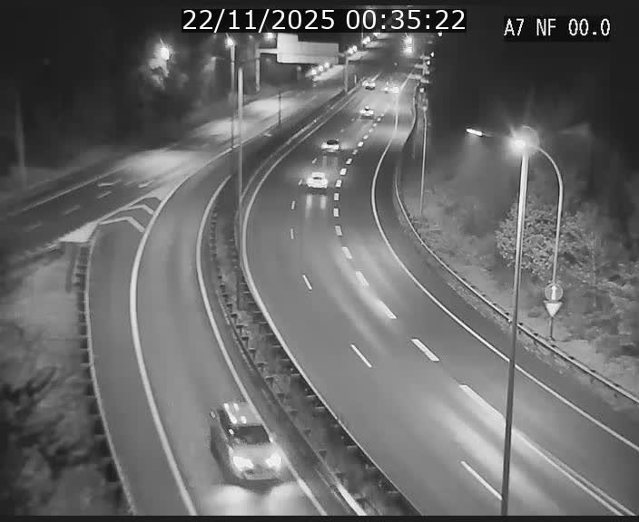 Caméra autoroute Luxembourg A7 - Echangeur A1/A7 Grünewald direction Tunnel Stafelter