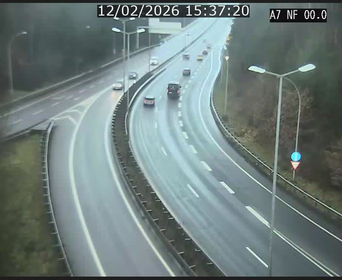 <h2>Caméra autoroute Luxembourg A7 - Echangeur A1/A7 Grünewald direction Tunnel Stafelter</h2>