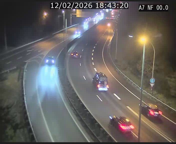 <h2>Caméra autoroute Luxembourg A7 - Echangeur A1/A7 Grünewald direction Tunnel Stafelter</h2>