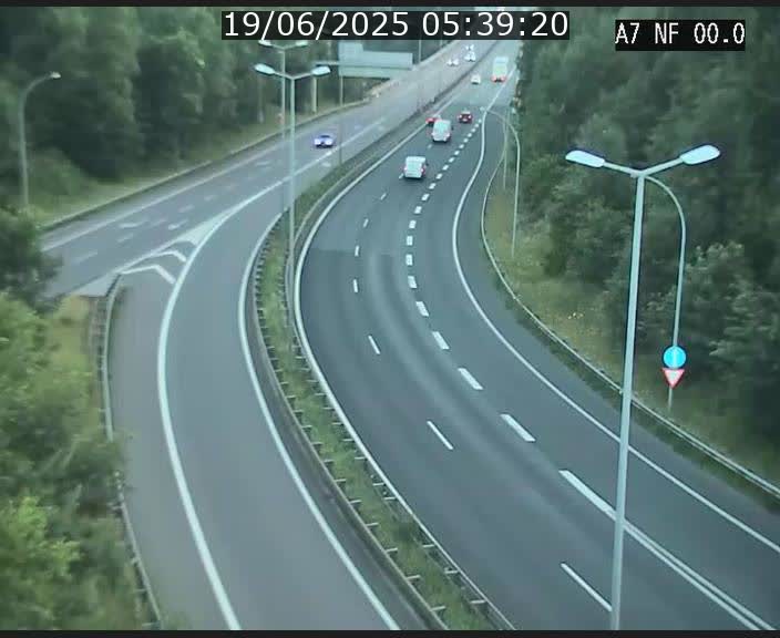Caméra autoroute Luxembourg A7 - Echangeur A1/A7 Grünewald direction Tunnel Stafelter