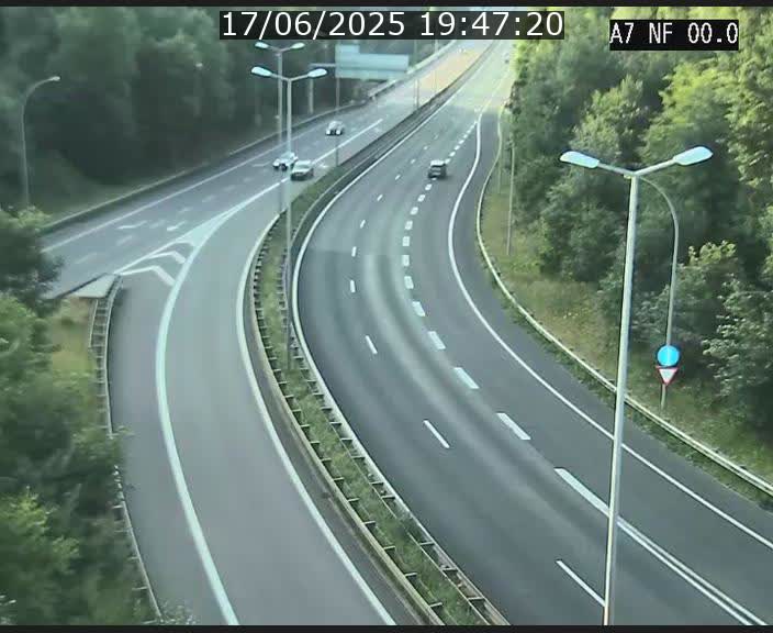 Caméra autoroute Luxembourg A7 - Echangeur A1/A7 Grünewald direction Tunnel Stafelter
