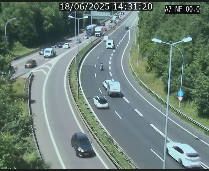 Caméra autoroute Luxembourg A7 - Echangeur A1/A7 Grünewald direction Tunnel Stafelter