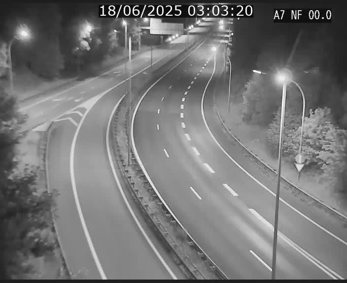 Caméra autoroute Luxembourg A7 - Echangeur A1/A7 Grünewald direction Tunnel Stafelter