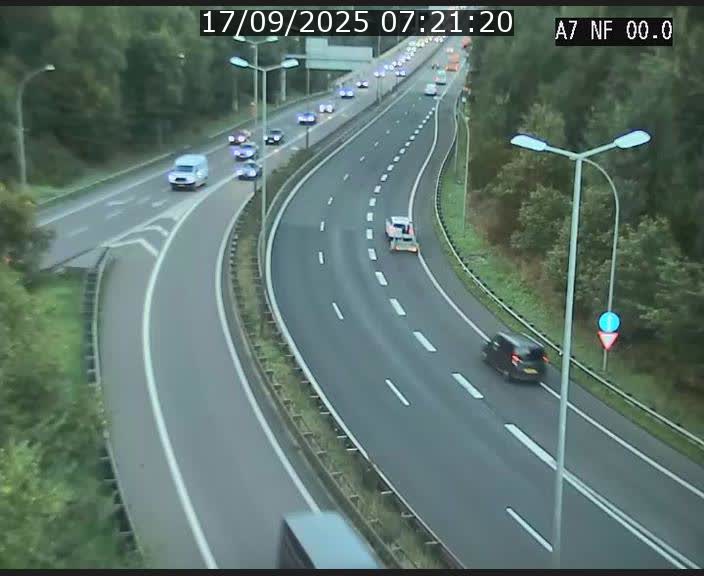 Caméra autoroute Luxembourg A7 - Echangeur A1/A7 Grünewald direction Tunnel Stafelter