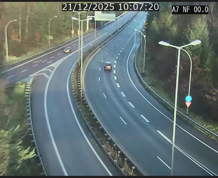 <h2>Caméra autoroute Luxembourg A7 - Echangeur A1/A7 Grünewald direction Tunnel Stafelter</h2>