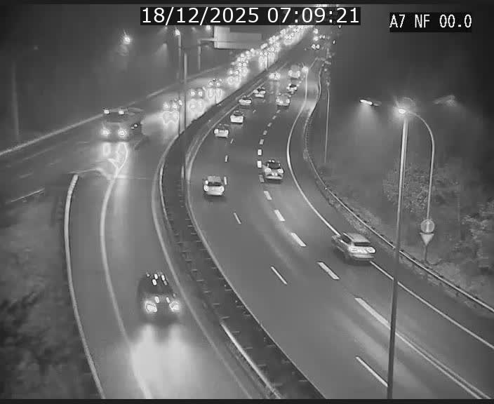Caméra autoroute Luxembourg A7 - Echangeur A1/A7 Grünewald direction Tunnel Stafelter