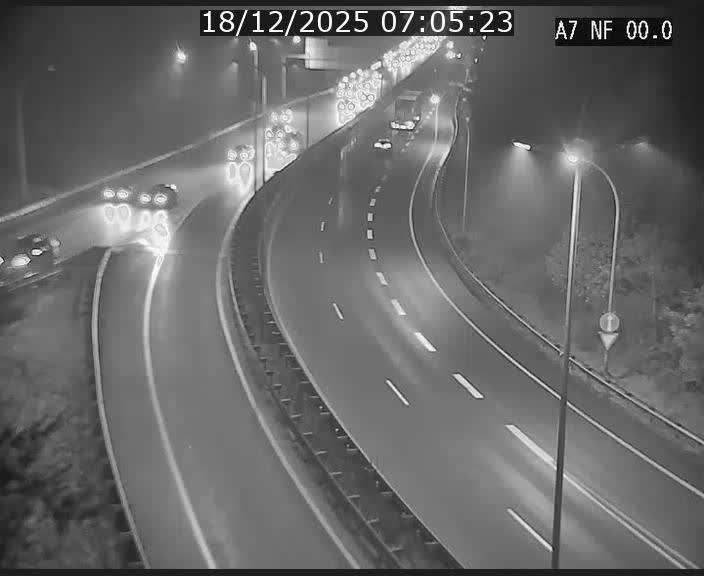 <h2>Caméra autoroute Luxembourg A7 - Echangeur A1/A7 Grünewald direction Tunnel Stafelter</h2>