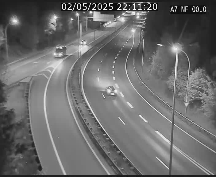 Caméra autoroute Luxembourg A7 - Echangeur A1/A7 Grünewald direction Tunnel Stafelter