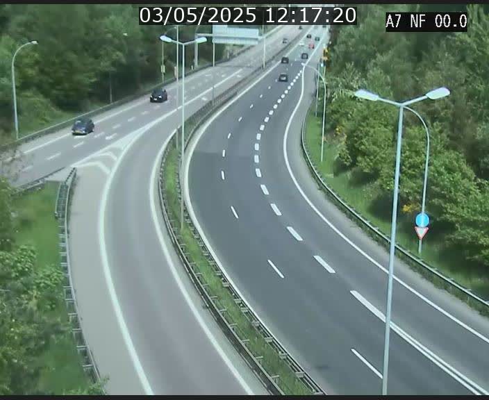 Caméra autoroute Luxembourg A7 - Echangeur A1/A7 Grünewald direction Tunnel Stafelter