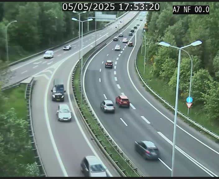 Caméra autoroute Luxembourg A7 - Echangeur A1/A7 Grünewald direction Tunnel Stafelter